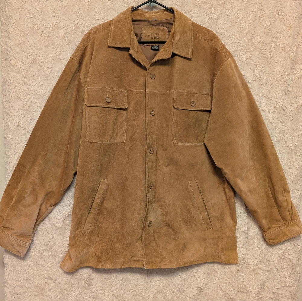 Knightsbridge Men's Classic Tan Genuine Leather Shirt Jacket